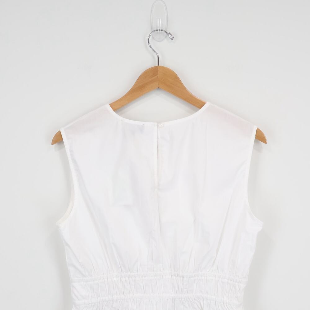 NWT J.Crew Hyacinth Smocked Top In 100% Cotton Poplin White Size Small - Picture 5 of 8